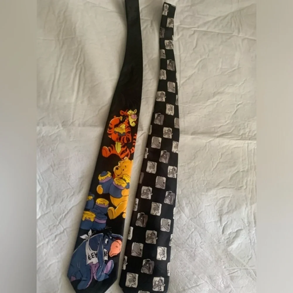 Mens Disney‎ Winnie The Pooh & Friends  Retro 90s Neck Tie Vintage Lot Of 2